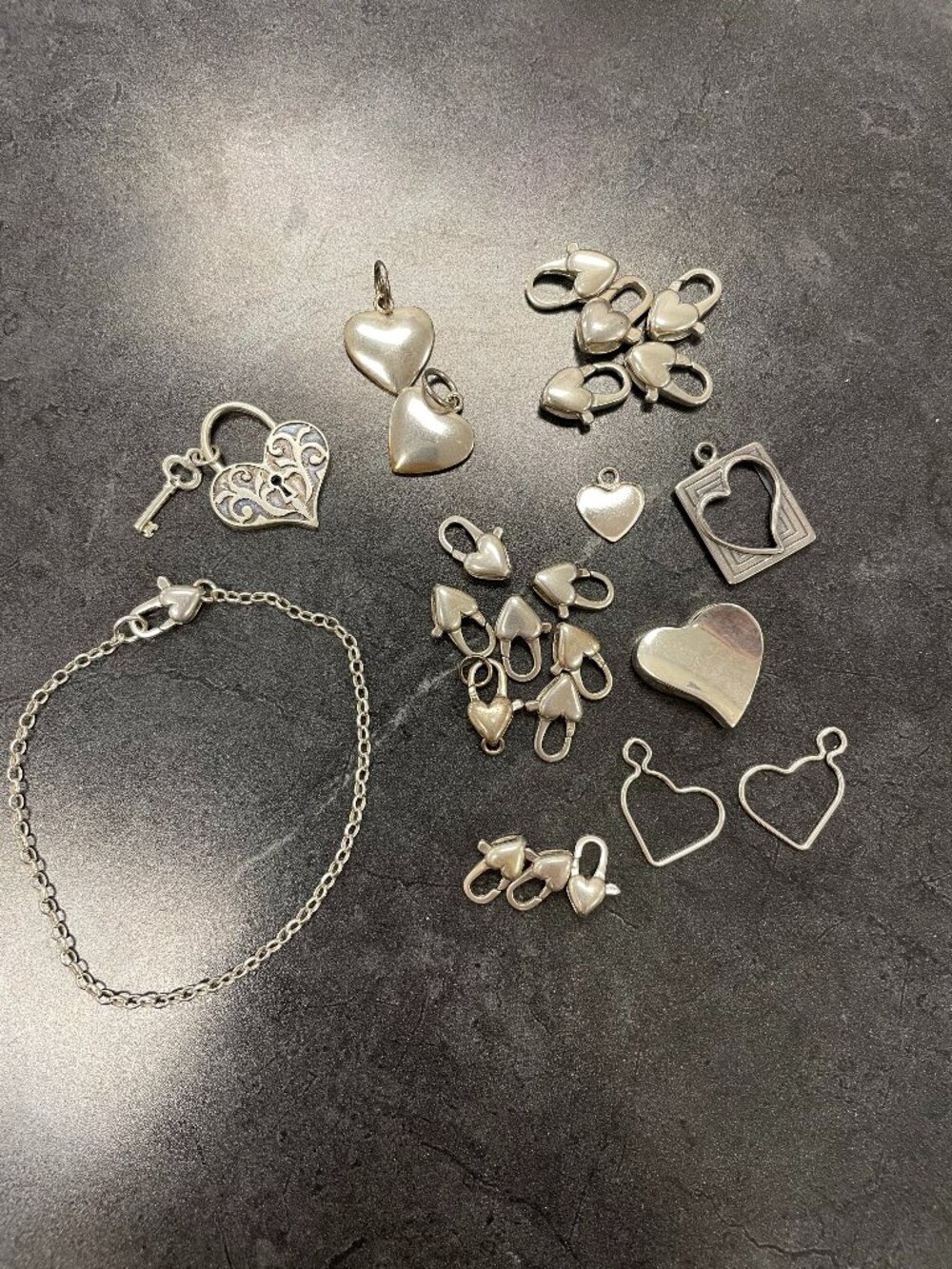 .925 Heart Themed Pendants and Clasps for Jewelry Making